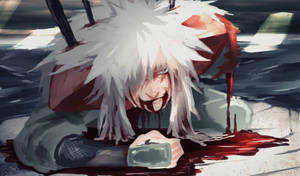 Wounded Jiraiya Digital Art Wallpaper