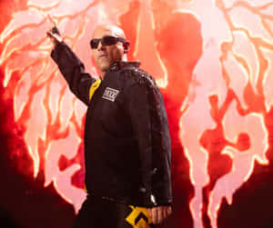 Wrestler Entrance With Fire Backdrop Wallpaper