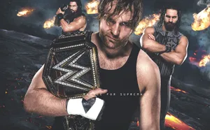 Wrestler Seth Rollins With Dean Ambrose Wallpaper