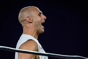 Wrestler Shoutinginthe Ring Wallpaper