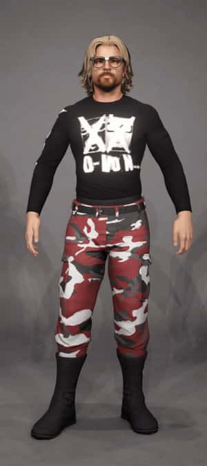 Wrestlerin Camouflage Pants Wallpaper