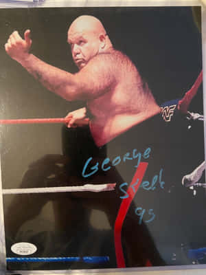 Wrestling Legend George Steele In Action Wallpaper