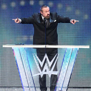 Wrestling Legend Speakingat W W E Event Wallpaper