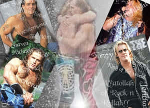Wwe Legend Shawn Michaels In Various Wrestling Poses. Wallpaper