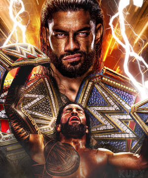 Wwe Roman Reigns Lightning Poster Wallpaper