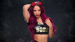 Wwe Superstar Sasha Taylor Posing With Purple Hair Wallpaper