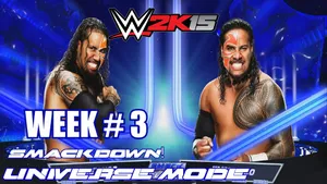 Wwe Superstars, Jey Uso, And Jimmy Uso In Action Wallpaper