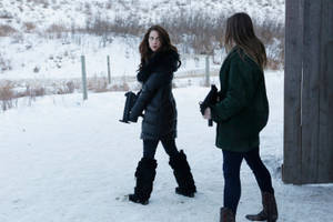 Wynonna And Willa Earp In Snow Wallpaper