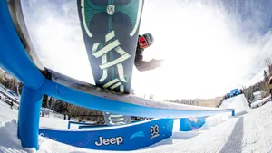 X Games Snowboarder Railings Stunt Wallpaper