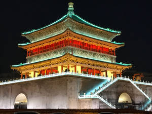 Xian Bell Tower At Night Wallpaper