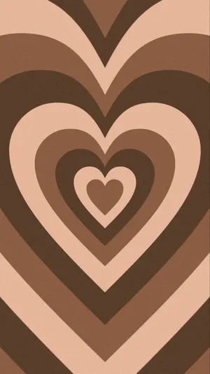 Y2k Heart Different Shades Of Brown Wallpaper