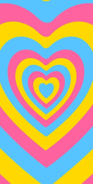 Y2k Heart With Cool Light Colours Wallpaper