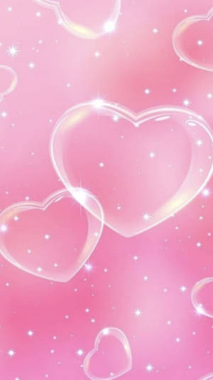 Y2k Hearts Transparent Wallpaper