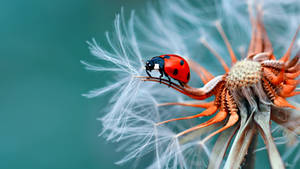 Yahoo Ladybug On Flower Wallpaper