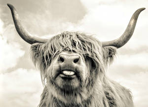 Yak Black And White Close-up Wallpaper