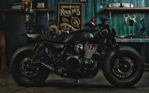 Yamaha Motorcyclein Garage Setting Wallpaper