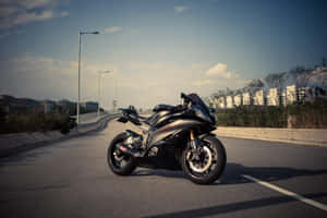 Yamaha Sportbike On Road Wallpaper