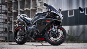 Yamaha Sportbike Urban Backdrop Wallpaper