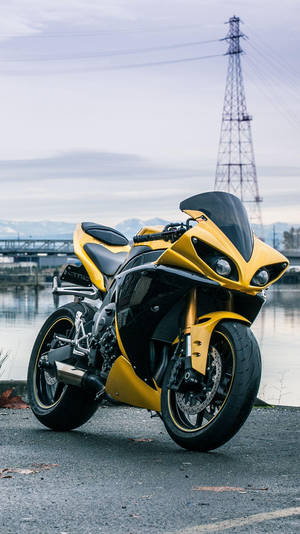 Yamaha Yellow Bikes Iphone Wallpaper