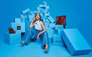 Yami Gautam Blue Boxes Wallpaper