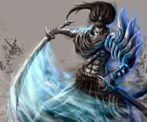Yasuo Blue Blade Art Wallpaper