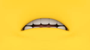 Yellow Aesthetic Laptop Minion Mouth Wallpaper
