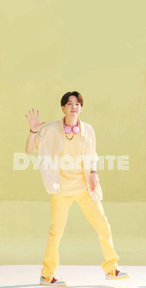 Yellow Aesthetic Suga Of Bts Dynamite Wallpaper