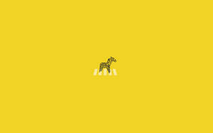 Yellow Aesthetic Zebra Doodle For Computer Wallpaper