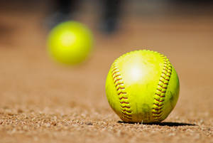 Yellow-green Balls For Awesome Softball Wallpaper