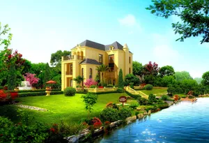 Yellow House At The Riverside Wallpaper