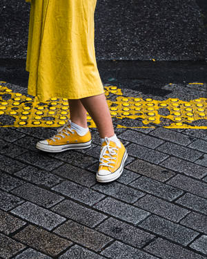 Yellow Low Cut Converse Wallpaper