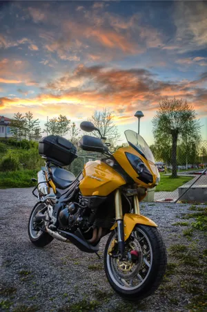 Yellow Motorcycle Close-up Shot Wallpaper