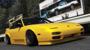 Yellow Nissan 180 Sx Wallpaper