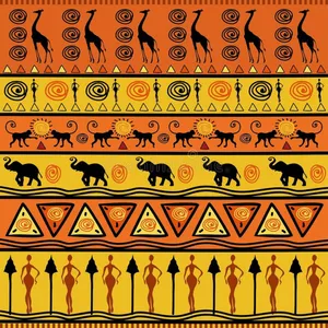 Yellow Orange African Art Wallpaper