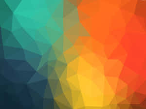 Yellow, Orange, And Teal Polygon Art Wallpaper