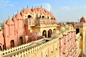 Yellow Pink Walls Hawa Mahal Jaipur Wallpaper