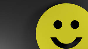 Yellow Smiley Face In Black Gradient Wallpaper