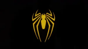 Yellow Spider Man Ps4 Logo Black Background Wallpaper
