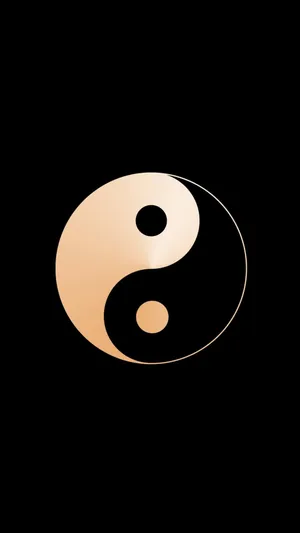 Yin Yang 4k Simple Minimalist Emblem Wallpaper