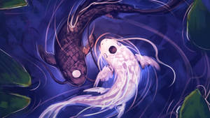 Yin Yang Fishes, Symbol Of Balance Wallpaper