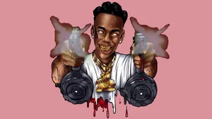Ynw Melly Cartoon Wallpaper