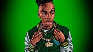 Ynw Melly Cartoon Art In Vibrant Colors Wallpaper