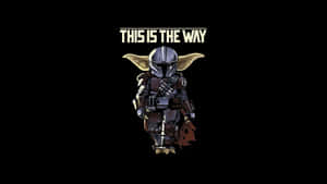 Yoda Donning The Armor Of A Mandalorian Wallpaper