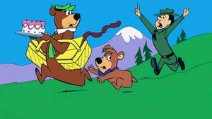 Yogi Bear Running From Ranger Wallpaper