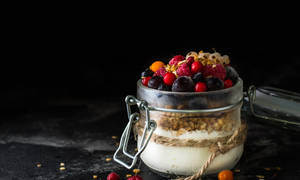 Yogurt With Fruity Toppings Wallpaper