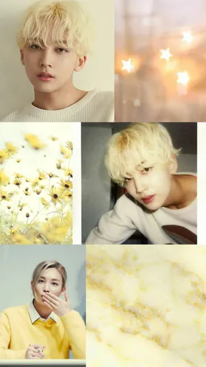 Yoon Jeonghan Yellow Collage Wallpaper