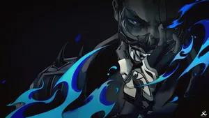 Yoru Blue Flame Valorant 4k Wallpaper