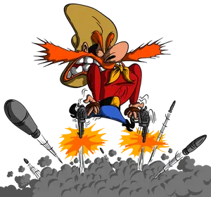 Yosemite Sam Firing Pistols Wallpaper