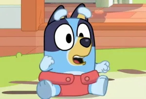 Young Bluey In Red Diaper Wallpaper