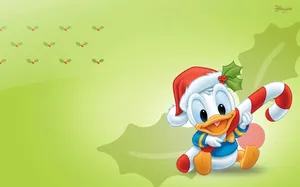 Young Donald Duck Christmas Wallpaper